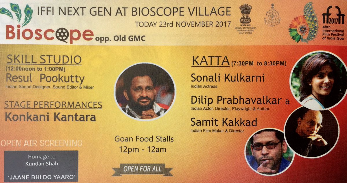 samitkakkad's tweet photo. #NewHope 
#NewVoice 
#NewIndia 
Thank you @IFFIGoa NextGen #MakeinIndia 
#Goa 
#India 
@HalfTicketMovie 
#VideoPalace #BasilContent #SamitKakkadFilms https://t.co/l1LHZs8l5L