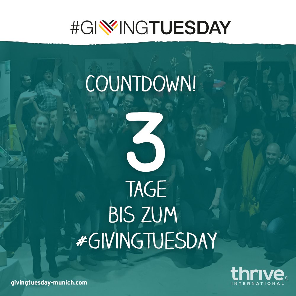 Der #Countdown zum #GivingTuesday am 28. November beginnt! 3 #GuteGründe um dabei zu sein: 
1⃣ 25 interessante lokale Organisationen kennen lernen
2⃣ Bei der Spenden-Auktion mitmachen und ein Geschenk finden
3⃣ Schönen Abend mit Freunden in der Glockenbachwerkstatt verbringen