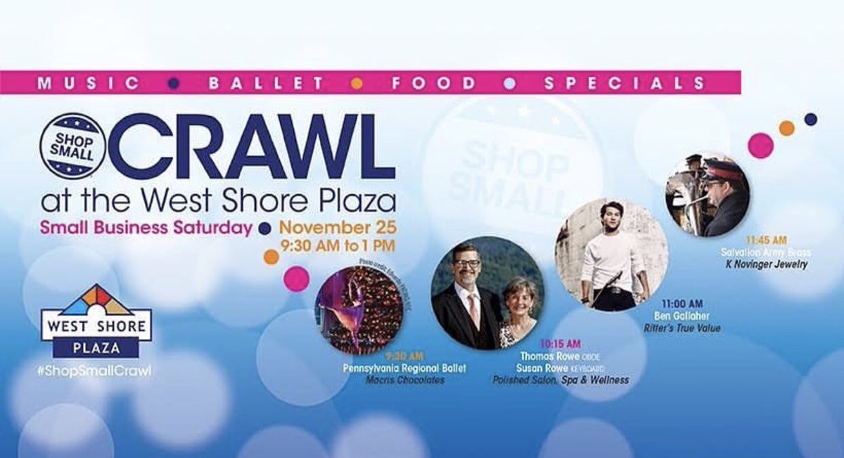 GnazzoPromotion's tweet photo. We’re proud to support #ShopSmallPA today throughout the region. We’re kicking it off at 9:30a @macrischoc w/ @PARegBallet &amp; can’t wait to hear @ben_gallaher at 11a. Come celebrate our small business owners who are fueling our local economies. #ShopSmallSaturday #ShopSmallCrawl https://t.co/5BHYz8CMxr