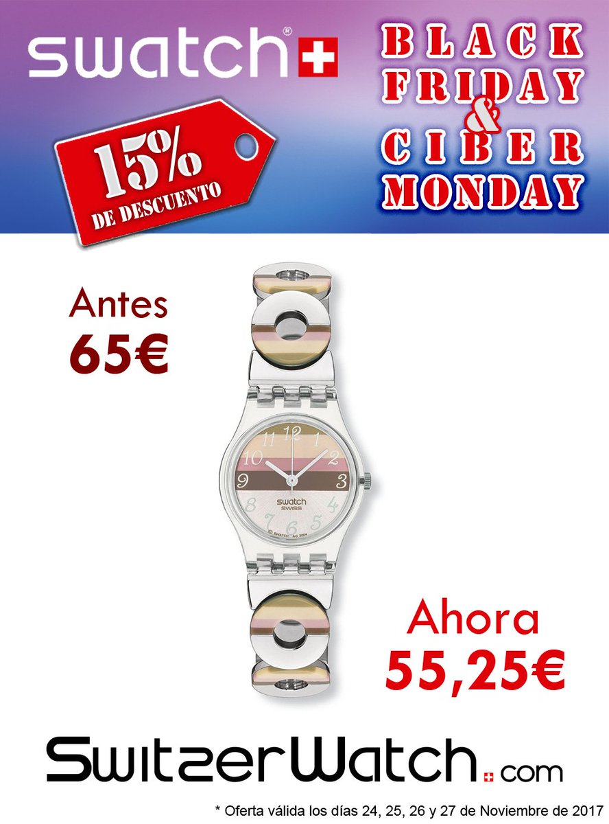 switzerwatch's tweet photo. ¿Aún no has comprado tu reloj Swatch al mejor precio? Todos los relojes Swatch con descuentos del 15% hasta el lunes en https://t.co/hmNyeDgEIh #swatch #relojes #reloj #BlackFriday #cibermonday #FelizFinde #FelizSabado #OFERTAS #descuentos #NoTeLoPierdas #SwitzerWatch #Navidad https://t.co/Fg4Q8VCv6h