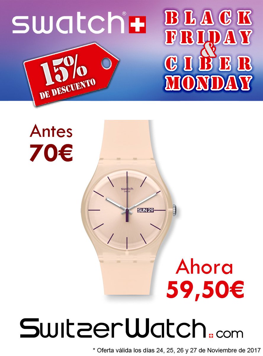 switzerwatch's tweet photo. ¿Aún no has comprado tu reloj Swatch al mejor precio? Todos los relojes Swatch con descuentos del 15% hasta el lunes en https://t.co/hmNyeDgEIh #swatch #relojes #reloj #BlackFriday #cibermonday #FelizFinde #FelizSabado #OFERTAS #descuentos #NoTeLoPierdas #SwitzerWatch #Navidad https://t.co/Fg4Q8VCv6h
