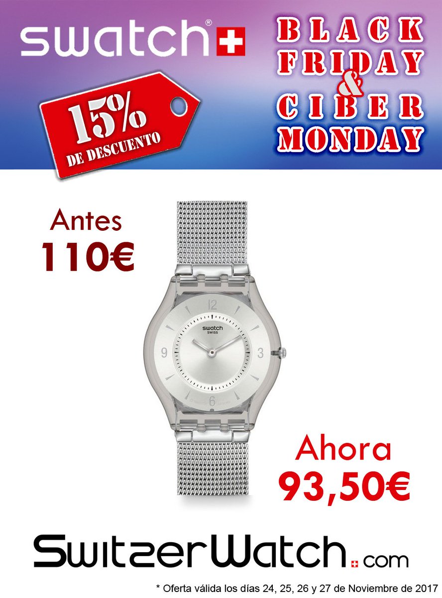 switzerwatch's tweet photo. ¿Aún no has comprado tu reloj Swatch al mejor precio? Todos los relojes Swatch con descuentos del 15% hasta el lunes en https://t.co/hmNyeDgEIh #swatch #relojes #reloj #BlackFriday #cibermonday #FelizFinde #FelizSabado #OFERTAS #descuentos #NoTeLoPierdas #SwitzerWatch #Navidad https://t.co/Fg4Q8VCv6h