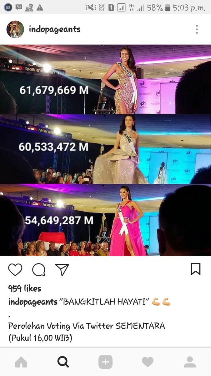 DukungBuJel4MU's tweet photo. RT @elisamonika95: RT @hannahantut12: Keep vote ya manteman 
#MissUniverse #Indonesia https://t.co/ybJNdPUnoA