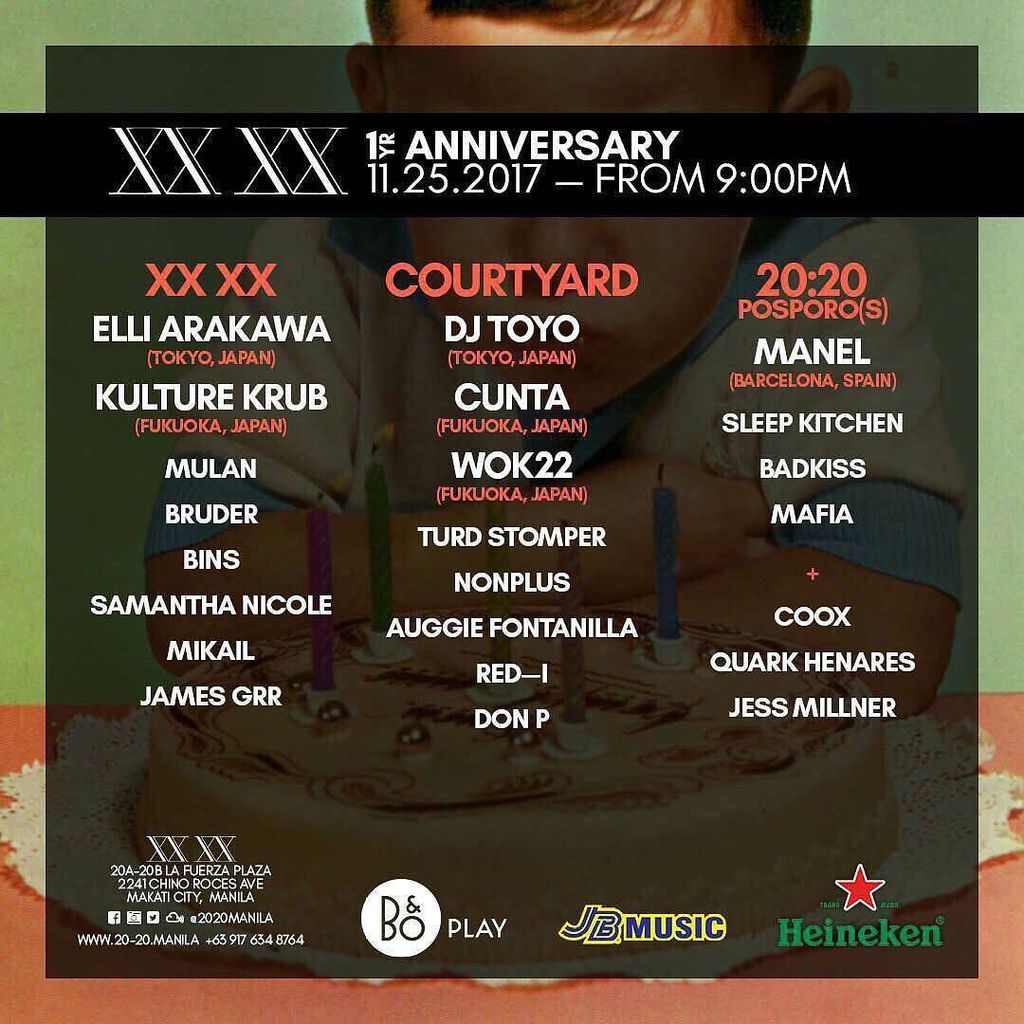 Manomission's tweet photo. Massive line-up tonight! Join us for Posporo(s) and XX XX 1st Anniversary! Gates open at 7pm, party starts at 9pm. See you there! #2020manila #2020bar https://t.co/qZsOzIKARN https://t.co/m0wJGIAztI