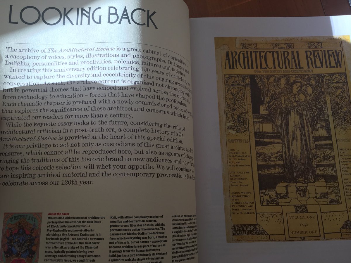 SophiaPsarra's tweet photo. @ArchReview has arrived and is looking #vintage 120th years of criticism with #colinrowe #reynerbanham #beatrizcolomina #petercook and others https://t.co/NkfCTdHERP