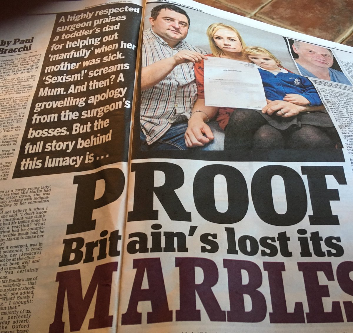 geoffreyMyers1's tweet photo. #Manfully After reading story of Mum who “took offence” with daughters consultants for using word “Manfully” not sure if simply looking for offence or cynical self publicity of a “blogger” https://t.co/L8nSramonT
