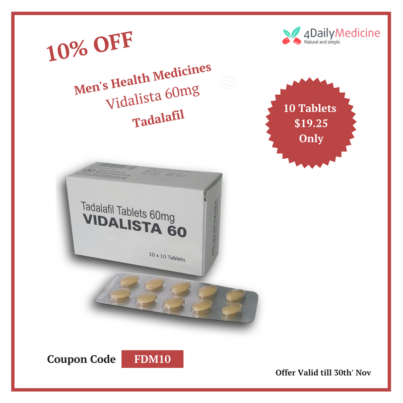 4dailymedicines's tweet photo. Get 10% Discount on #MensHealth #medicines
Use coupon code #FDM10 to avail this offer, valid 30th'Nov
https://t.co/vyTFrJ566M https://t.co/lWCRjOh2dI