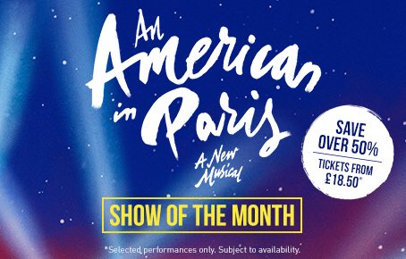 ctp_tickets's tweet photo. Someone has just bagged themselves some great Tickets for our Show Of The Month @AmericanParisUK. Don’t miss seeing this sublime show which is closing in January 2018! Tickets from £18.50 Save over 50% Please Share the joy &amp; Retweet https://t.co/fYc5slujEi #theatre #tickets #sale https://t.co/ch6Zre7YRY