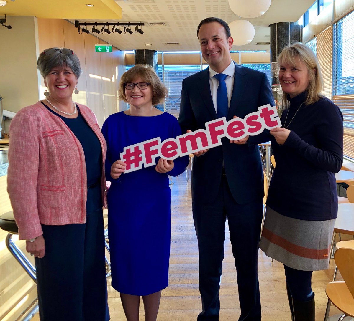LeoVaradkar's tweet photo. Speaking at FemFest 07 this morning, here with the organizers #FemFest @NWCI https://t.co/cBoCR2vF1U