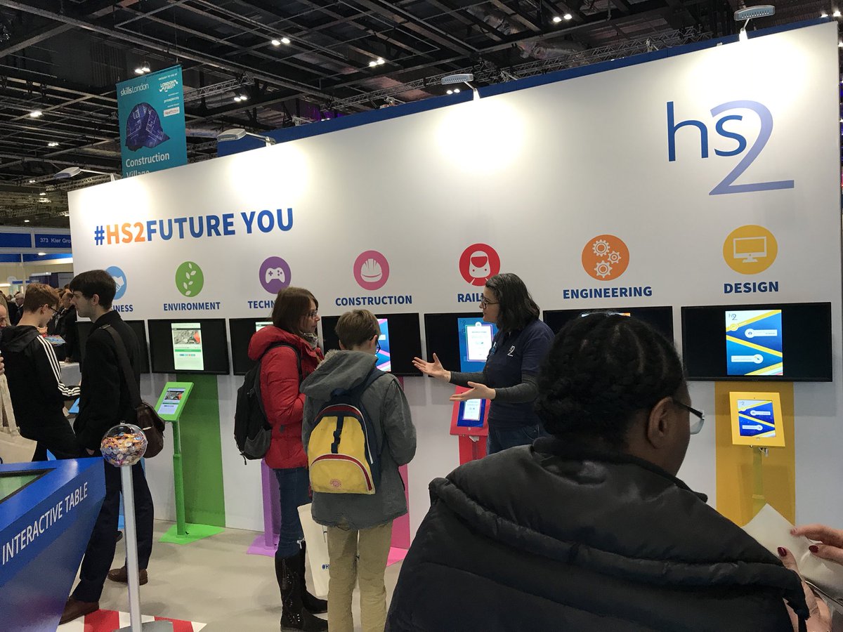 BrayLeinoEvents's tweet photo. A busy Saturday morning for day 2 of #skillslondon - pop by stand 303 to see HS2 and their exciting career opportunities #hs2futureyou https://t.co/icrLxAuPvS