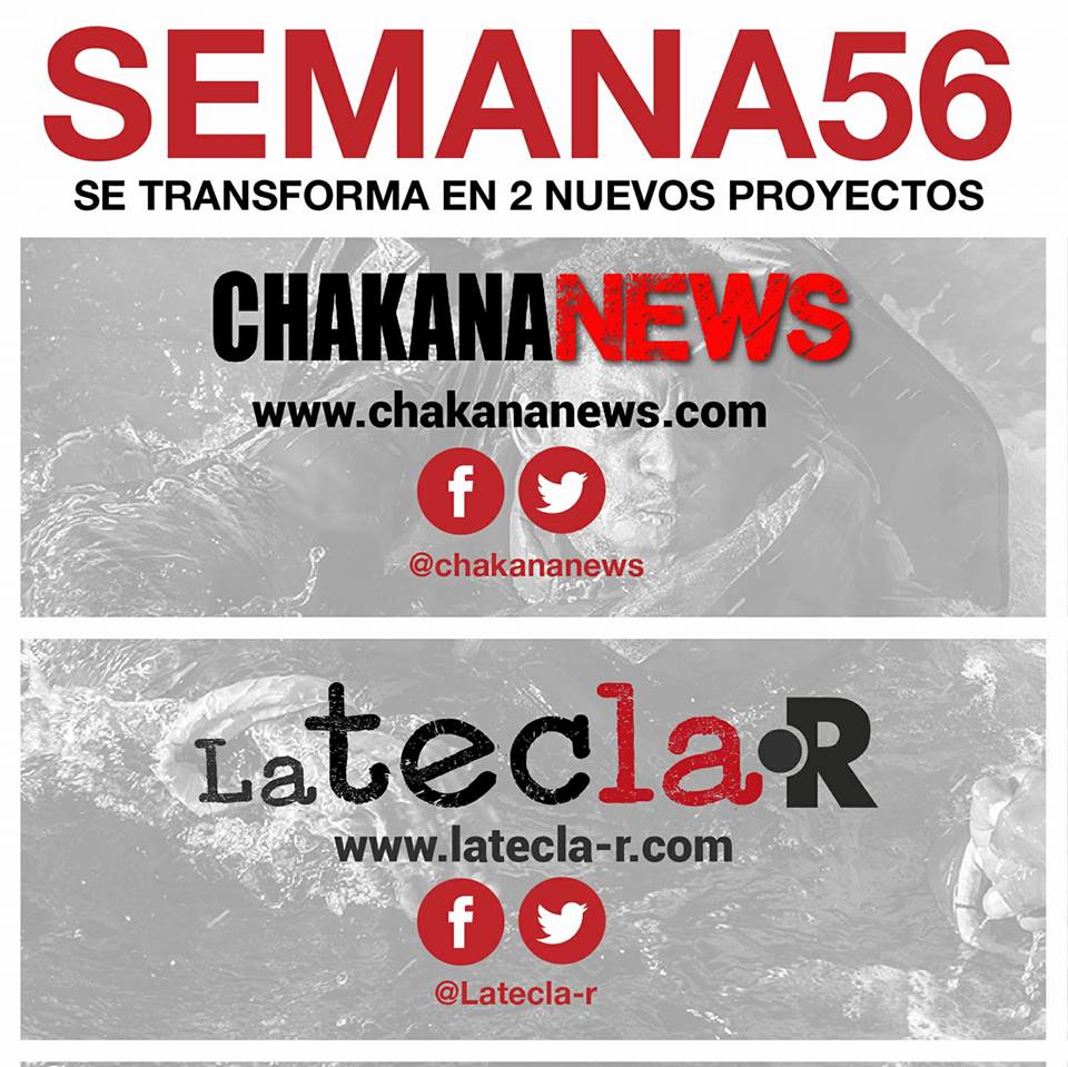 Semana_56's tweet photo. #Semana56 se ha transformado en dos nuevos proyectos https://t.co/ddAcCasjlW y https://t.co/2F5ONq8Ely
Descúbrelos‼️
También nos puedes seguir en Twitter @Latecla_r y @Chakana_news 
Y en Facebook https://t.co/yJvvEEYytt y https://t.co/d0vooDa8pz https://t.co/ws8bFJnAwF