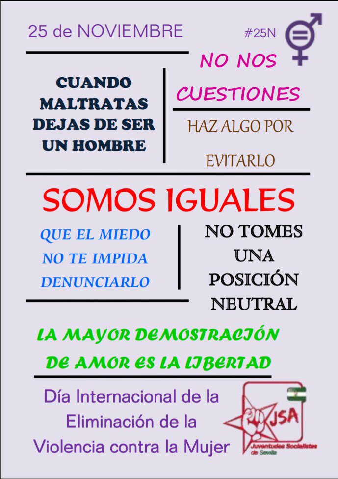 macamu95's tweet photo. "El 016 no es solo un número" porque el machismo es una lacra que afecta a todas las mujeres en mayor o menor medida. #25N @JSASevilla https://t.co/l2HUoxxOpc