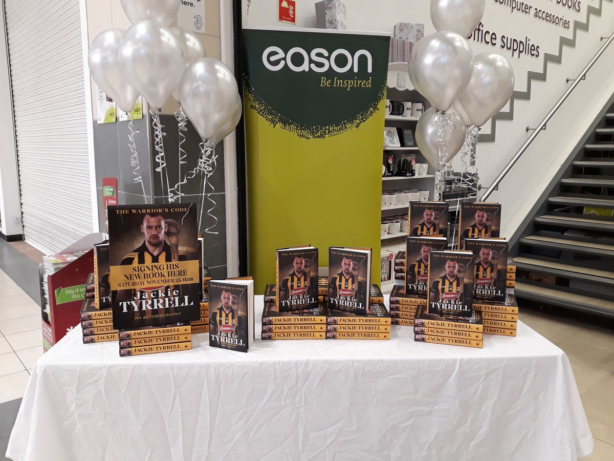 GillHessLtd's tweet photo. @MrJackieTee signing copies of his book #thewarriorscode @SportMediaTM @easons Kilkenny now till 1pm. https://t.co/hKLoMAubun