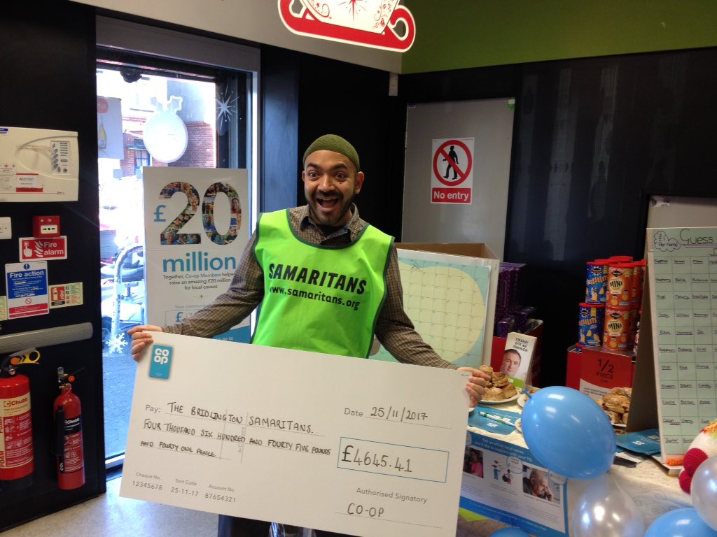 banksy2015's tweet photo. Celebrating our local causes at St. John's with the Bridlington Samaritans and @TheHingeCentreL @JoeScoot @North05COOP @coopukfood https://t.co/uguxGIJxoD