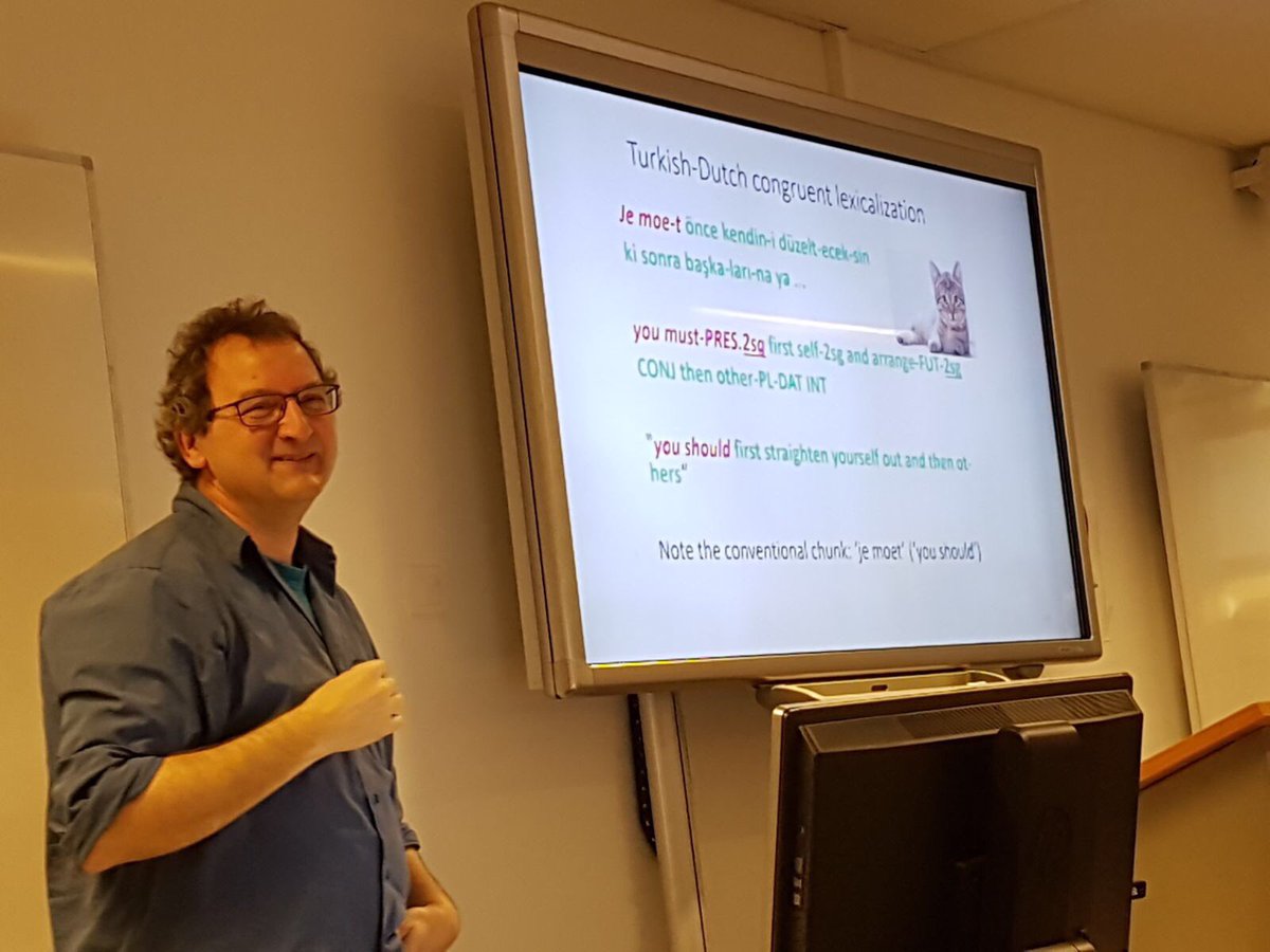 StuTS_official's tweet photo. Ad Backus opened the last day of #62stuts with his keynote on Turkish-Dutch language contact! https://t.co/wO6ceClNRj