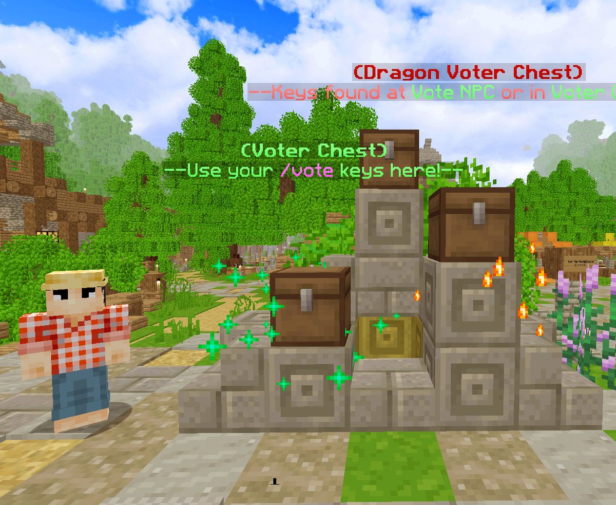 MiniKingdoms's tweet photo. The maintown warp is now our new /spawn 🙀❤️ Moved all NPCs, Vote chests etc. to our new Spawn area and it feels great! https://t.co/i885jO1QWo
