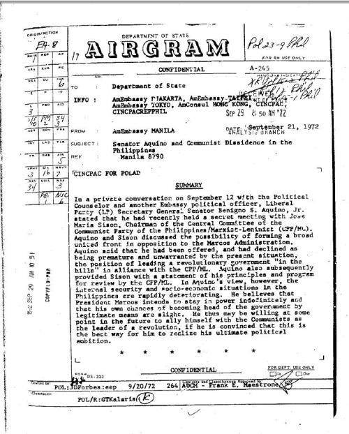 ThinkingPinoyPH's tweet photo. DEALING WITH THE DEVIL?

Senator Benigno "Ninoy" Aquino told the Americans about his meeting with Jose Maria Sison and other Communists, where the latter two discussed the possibility of forming a 'broad united front in opposition to the Marcos administr… https://t.co/kTzNXYgZ6d https://t.co/v98qlEI2LX