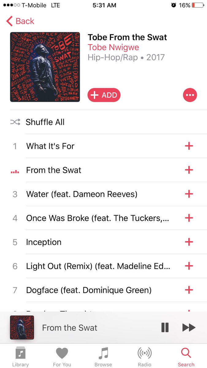 TobeNwigwe's tweet photo. HEY @applemusic & @itunes lovers!!! The #TOBEFROMTHESWAT EP IS AVAILABLE NOW!!!! GO LISTEN!!! #SWATstandUP https://t.co/tAB6S5UX3E