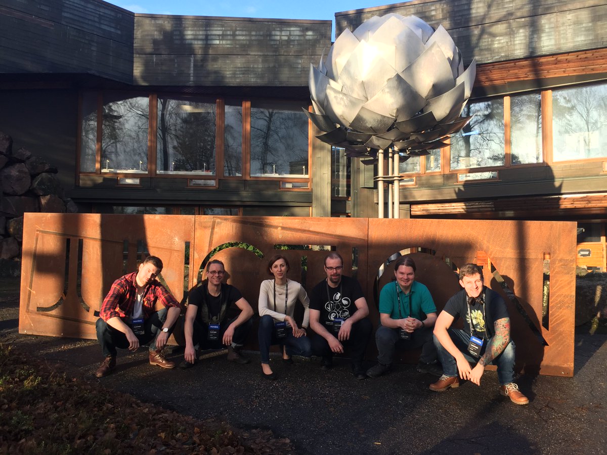 NordeaAPI's tweet photo. Open Banking team in full force at Junction! Feel free to drop by the  Nordea challenge and get to know the team. #hackjunction #nordea #openbanking #junction2017 https://t.co/8ki8vGOiJ4