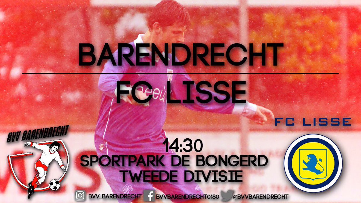 bvvbarendrecht's tweet photo. MATCHDAY!💪🏼⚪️🔴
⚽️ Barendrecht - @FCLisse 
🏟Sportpark De Bongerd
🏆Tweede Divisie
🕝14:30
📲#barfcl https://t.co/1gAuNLBUJF