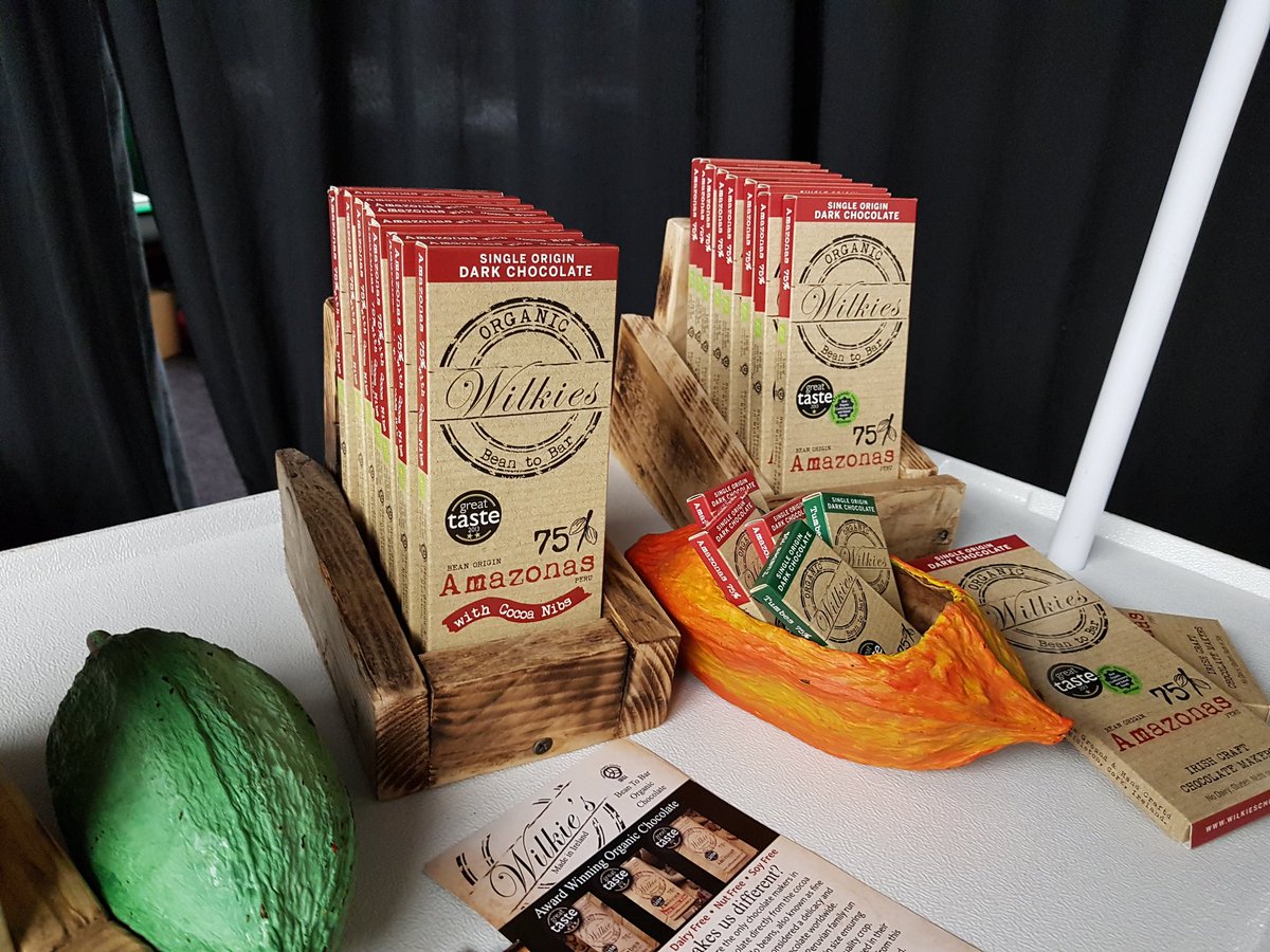 CorkBakingChoc's tweet photo. .@WilkiesBean2Bar award winning chocolate are dairy, gluten, soya and nut free but more importantly their chocolate is absolutely divine #CorkChocFest https://t.co/pMkh92Tnh3