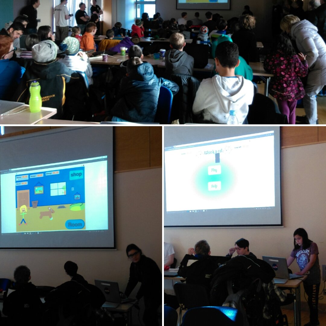 CoderdojoMalahd's tweet image. Greats presentations on their #Scratch projects today by Ciara and Erin. Well done girls! #womenintech #girlswhocode #scratchninjas