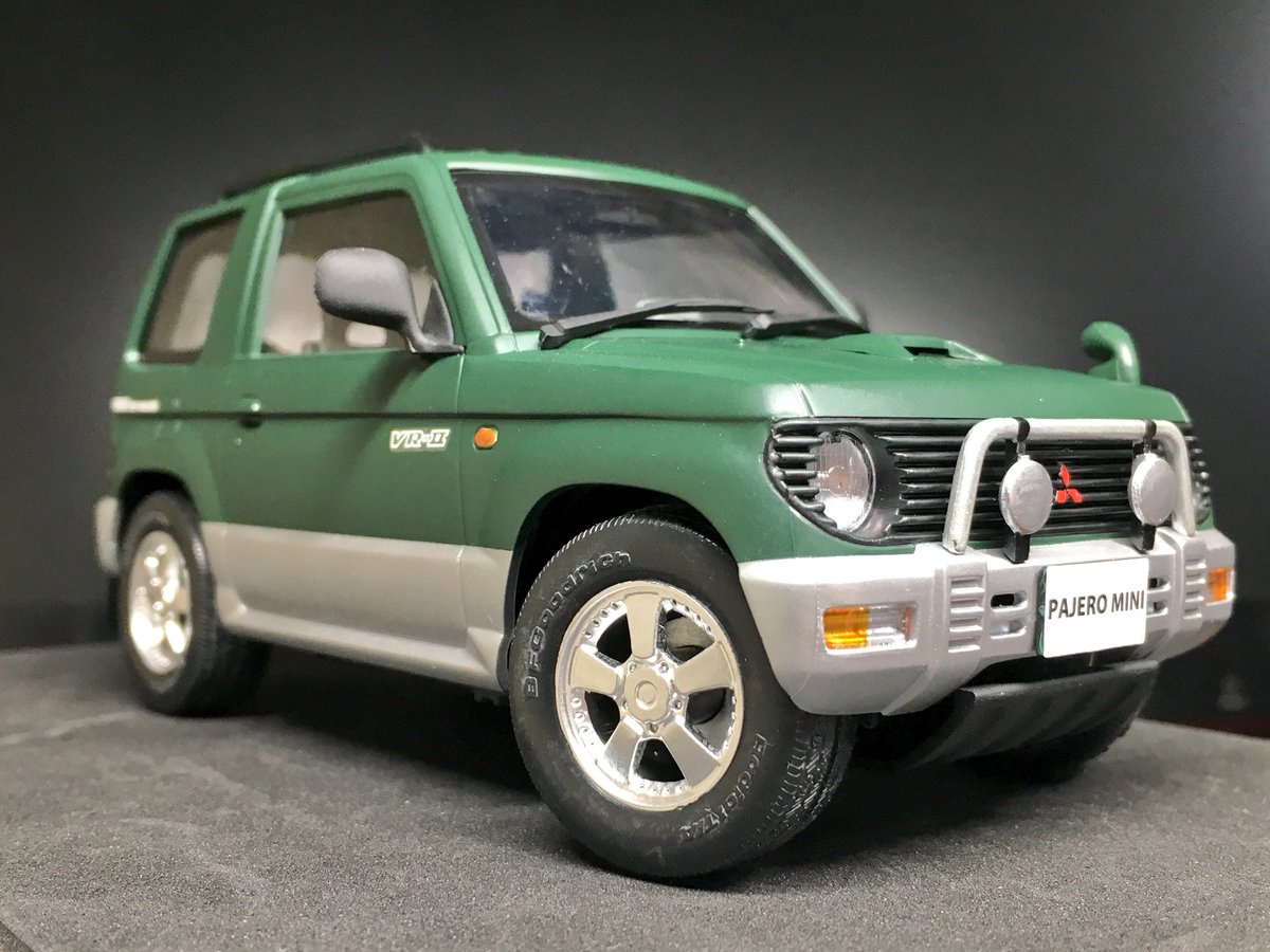 تويتر ぶな ひろこうじ على تويتر 完成 フジミ1 24 三菱 パジェロミニ Vr ゴキゲンなツートンは零戦緑と8番銀で吹き上げです 悪路も厭わずなんのその タフな軽四にゃあツヤツヤボディは似合わネェぜ ってことで吹きっぱなしの艶目を活かします さらに