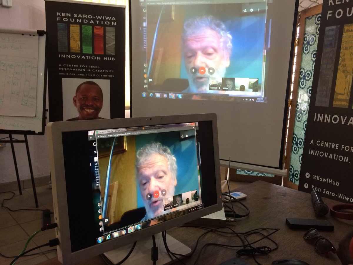 KSIHub's tweet image. Happening Live at the Ken Saro-Wiwa Innovation Hub. #OpenSourcePH Community Meetup.
Skype Session with: Walter Bender, Co-founder & Director of MIT Media Lab.
#KSIH