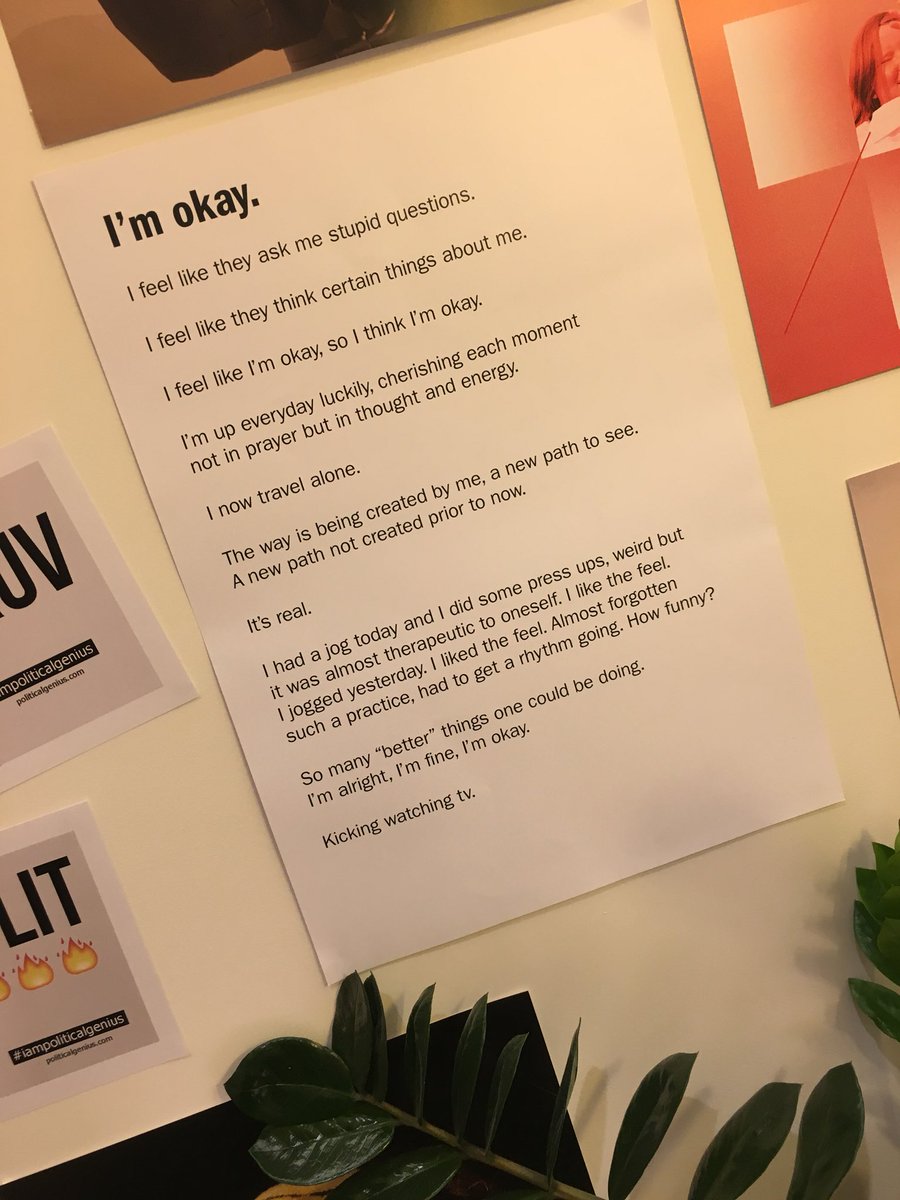 DemyJoseph's tweet photo. [#SelfReflectionSpace]:

I’m okay. / #SRSIMOK. 

[#WrittenByDemyJoseph]. https://t.co/clQ0a6J3yI