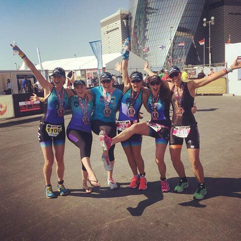 TriBellesAUH's tweet photo. Look at these happy faces! The #tribellesabudhabi girls had a superb morning at #IM703Bahrain #lovethekit #actuallyican #livbeyond #finishers #triathlon #ironman703 #teamworkmakesthedreamwork #bestcheersquadever https://t.co/XKoMW9psQ8