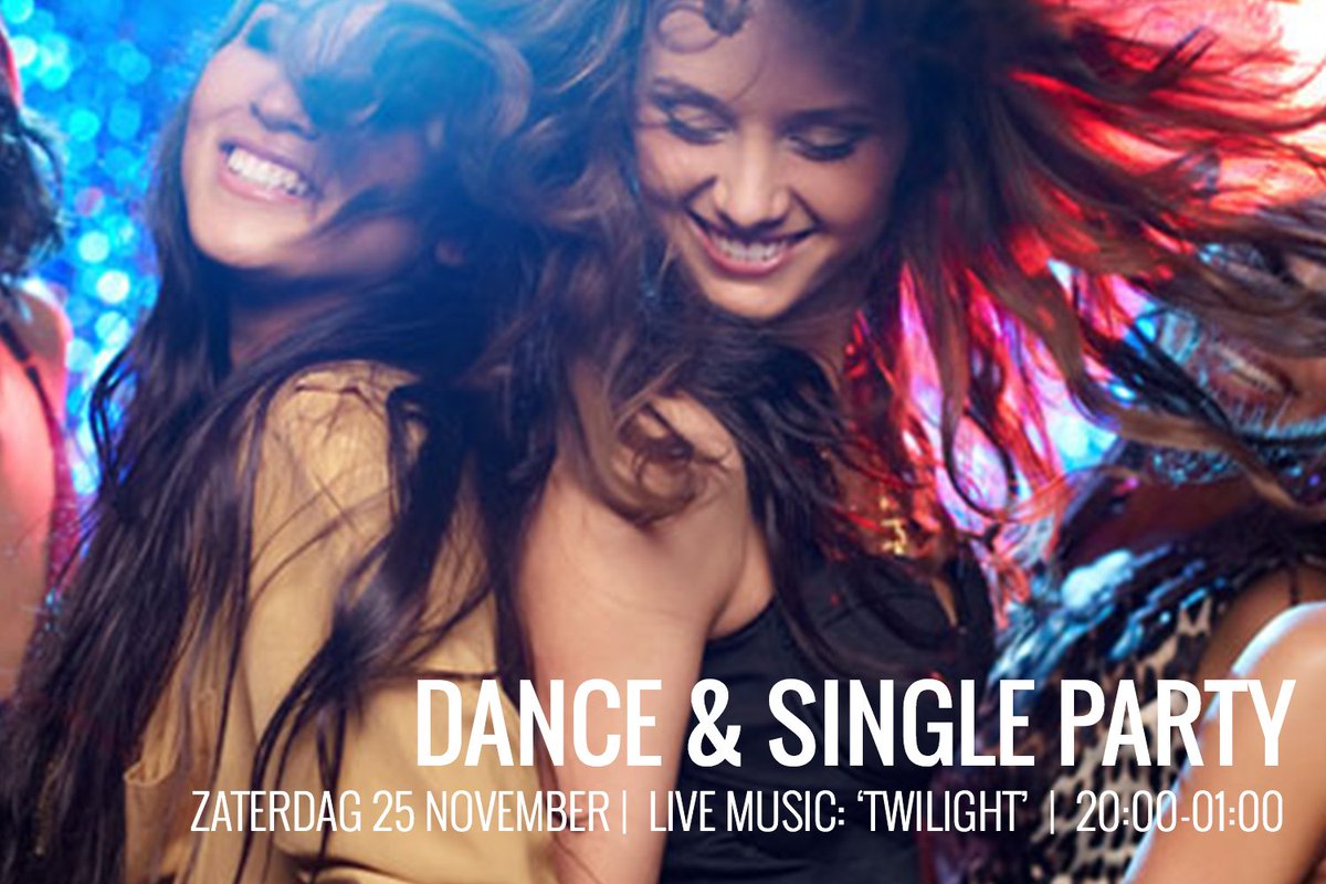 KOM DANSEN!

Exclusief dans &amp; singlefeest 35+ 
Zaterdag 25 november  20.00 - 01:00 UUR
LIVE MUSIC: 'TWILIGHT' 
facebook.com/partycentrumde… 

#Leusden #Amersfoort #singleparty #singlefeest #danceparty