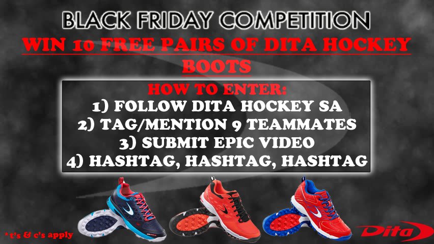 Jarryd Jones (@jarrydbjones) on Twitter photo WIN WIN WIN!! <a href="/ditahockeysa/">Dita Hockey SA</a> is running another EPIC competition over the next 2 weeks with 10 FREE pairs of Dita Hockey Boots up for grabs. Check out their FB/Instagram/Twitter accounts for more details on how you and 9 teammates can win
#blackfridaycontinues #onestepahead WIN WIN WIN!! <a href="/ditahockeysa/">Dita Hockey SA</a> is running another EPIC competition over the next 2 weeks with 10 FREE pairs of Dita Hockey Boots up for grabs. Check out their FB/Instagram/Twitter accounts for more details on how you and 9 teammates can win
#blackfridaycontinues #onestepahead