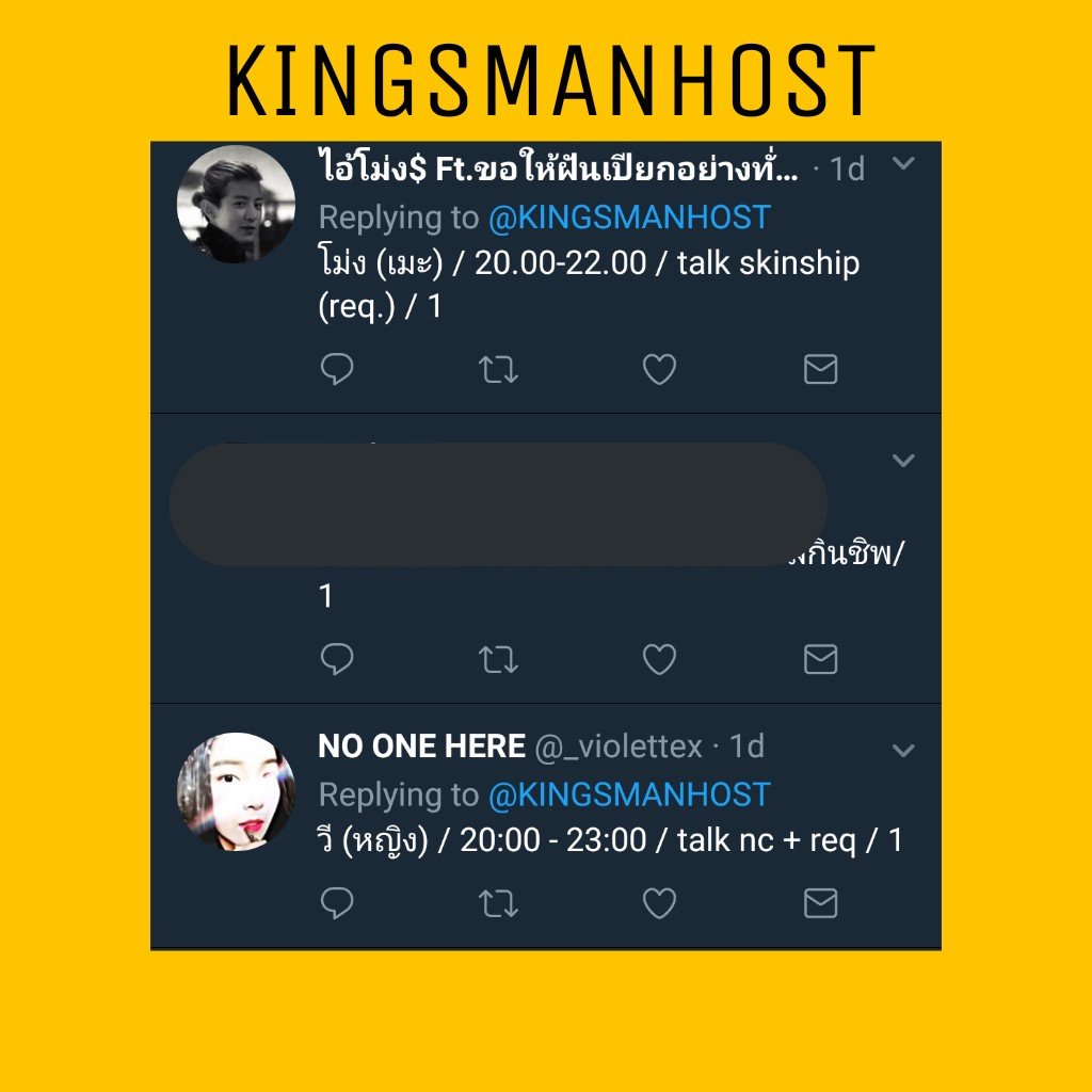 KINGSMANHOST's tweet photo. เหลือสายสืบให้จองอีก 5 คนนะครับ รีบมาจับจองหนุ่มๆและโฮสต์หญิงคนเดียวของเรากันนะครับ อย่าปล่อยให้รอนาน ถ้าไม่ลองจะรู้เหรอว่าเด็ด 🔥 #ยืมเมจforsex #ยืมเมจforhost https://t.co/u9G8sejjR4