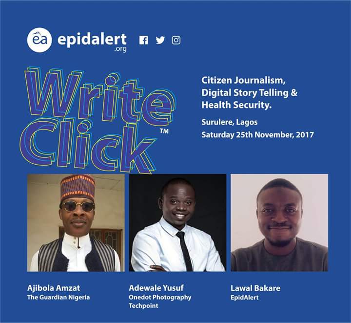 AlertClinic's tweet image. Today we are implementing #WriteClick, an in-house learning system which focuses on reporting and journalism from the front-lines of disease prevention and community levels. 

At @EpidAlert we have a network of citizen journalist in every corner of Lagos, Nigeria. 

Join us.