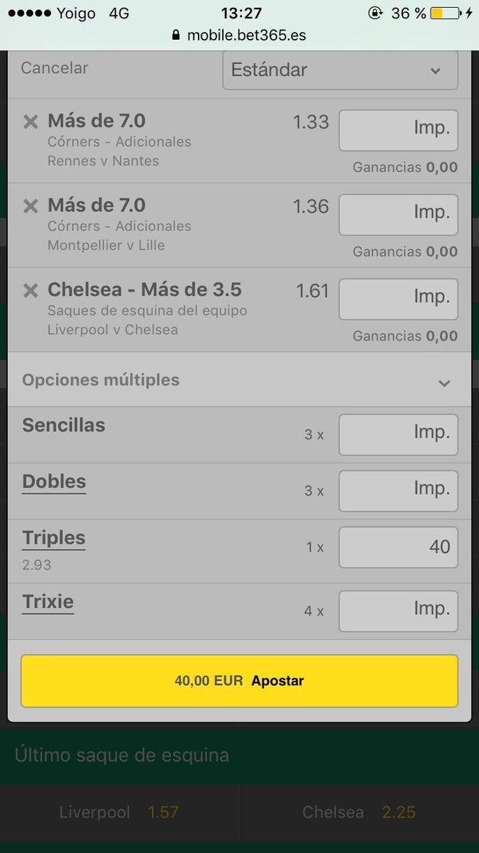 TopCornerSet's tweet image. Y aquí os dejo la segunda. 💰Stake 4 @2.93