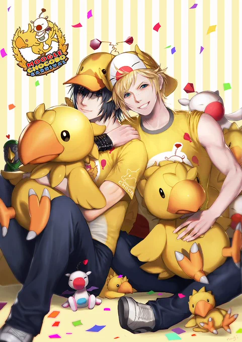 リクエストボックスに頂いたお題「プロノク」
二人でモグチョコカニバル!な感じで描きました🐤🎈お題ありがとうございます!😊 