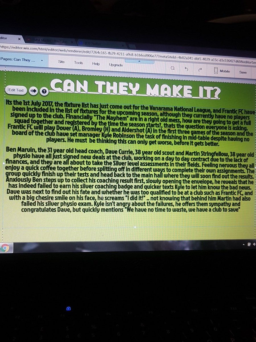 FMMMaster's tweet image. STORY TIME - FRANTIC FC.. 

FINALLY GETTING SOMEWHERE

#7HOURSLATER