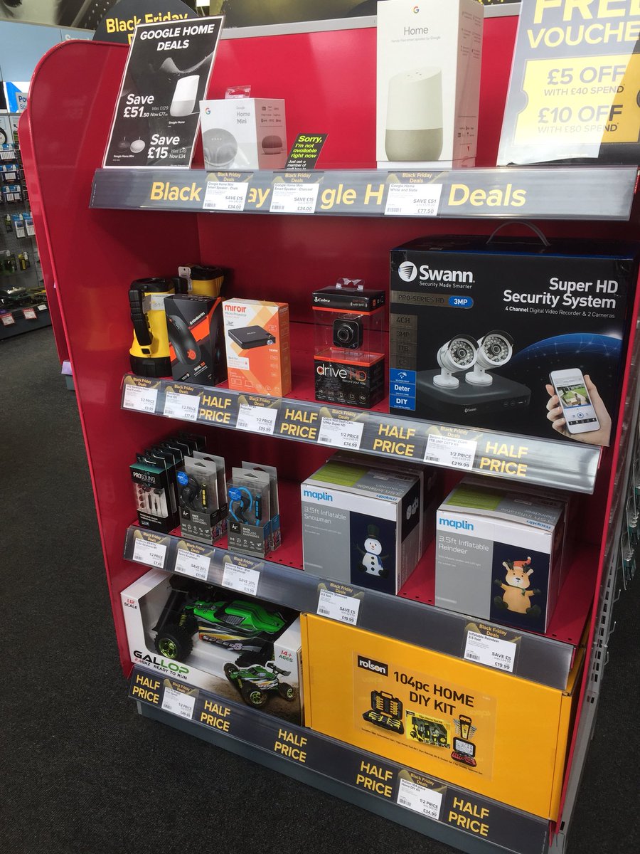 Maplin_CTY's tweet photo. Good afternoon Cardiff! Pop in store today and check out our Black Friday deals including a Google Home mini for £34.00! #Cardiff #BlackFridayWeekend #Deals https://t.co/rzQEPguEZ6