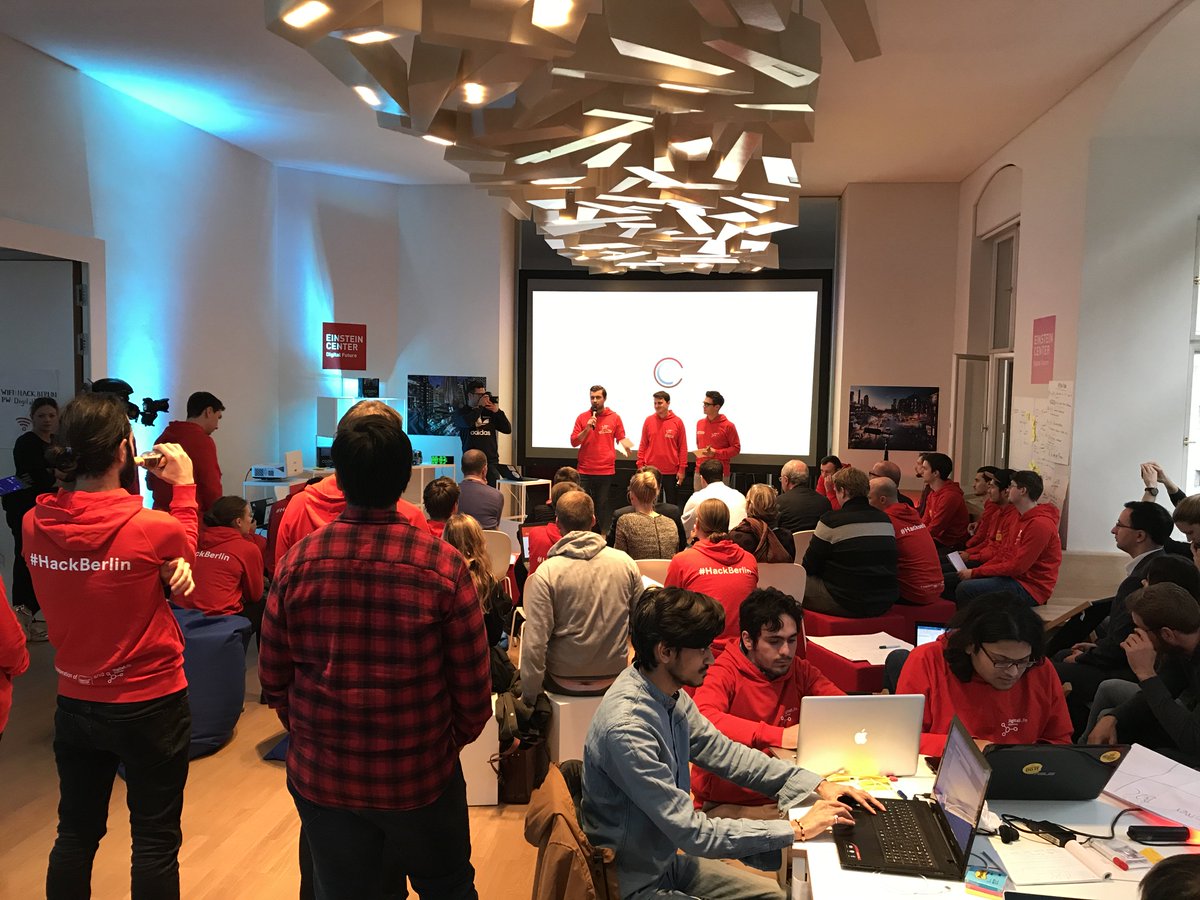 kmi23950's tweet photo. Getting ready for the #pitches on #UrbanMobility at #HackBerlin by @DigitalLife_DAI. Winner team goes to #MWC18. @FBinnovationhub @Fleetboard https://t.co/0vVEvkQH5N