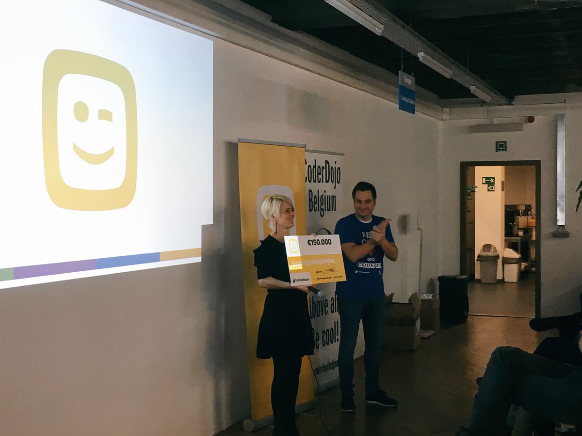 CoderDojoBe's tweet photo. WAUW! @Telenet confirms their continued support for @CoderDojoBe to further grow in the coming years! Thank you!!! #dojoconbe2017 https://t.co/WBqNAPVlCh