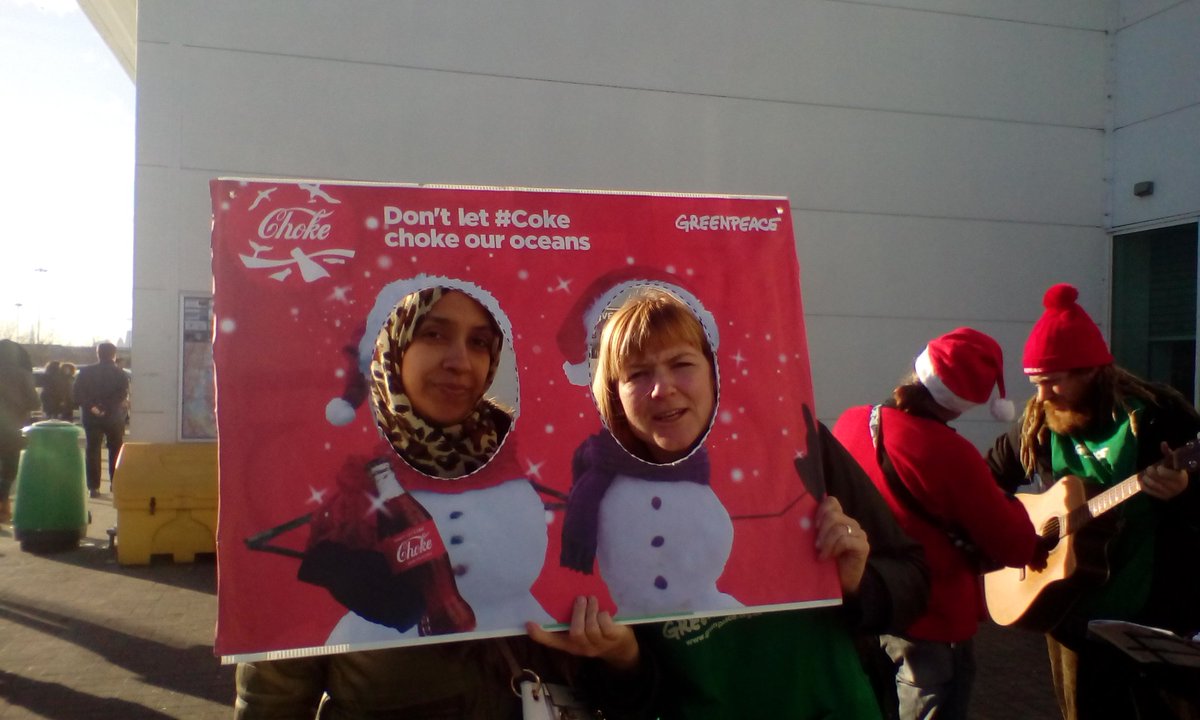 GPWalthamForest's tweet photo. Asli and Grainne are well annoyed that only 7% of @CocaCola bottles are made from recycled plastic. Not good enough! #ShareACoke https://t.co/3781l5cMd8