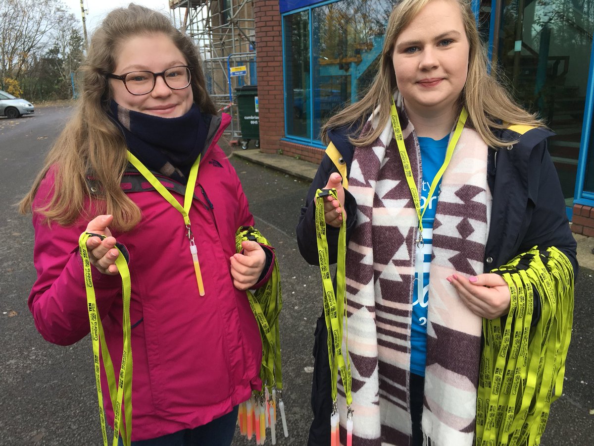 CumbriaUni's tweet photo. Look out for Ruth and Chelsea handing out @CumbriaUni glow sticks! #uocmatch10 #10yearsofUoC https://t.co/Yq7Og4L6nD