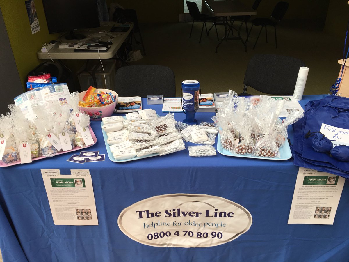 davestewart69's tweet photo. Lots of treats on offer for any donation you’re happy to make to @TheSilverLineUK. Come down to @tcclife, we’re here all day! https://t.co/ajhdvEQVTh