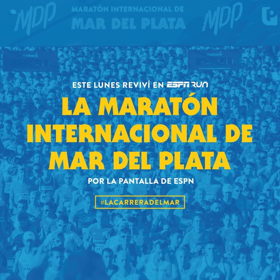 maratonmdp2017's tweet photo. ¿Corriste la Maratón y la querés revivir? ¿No la pudiste ver en vivo? Tenemos una buena noticia. ¡Agendá! Este lunes, desde las 21hs. Por la pantalla de #ESPN programa especial de #LaCarretaDelMar. 📅⏱
Cc @CdeCorredores @LeonardoMalgor https://t.co/hFuQO1BDss