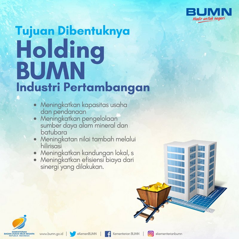 BukitAsamPTBA's tweet photo. Masih bingung tujuan dibentuknya Holding BUMN? Ini dia tujuan dari adanya Holding BUMN. Yang pasti adanya Holding BUMN untuk Indonesia yang lebih maju https://t.co/i645k9Miot