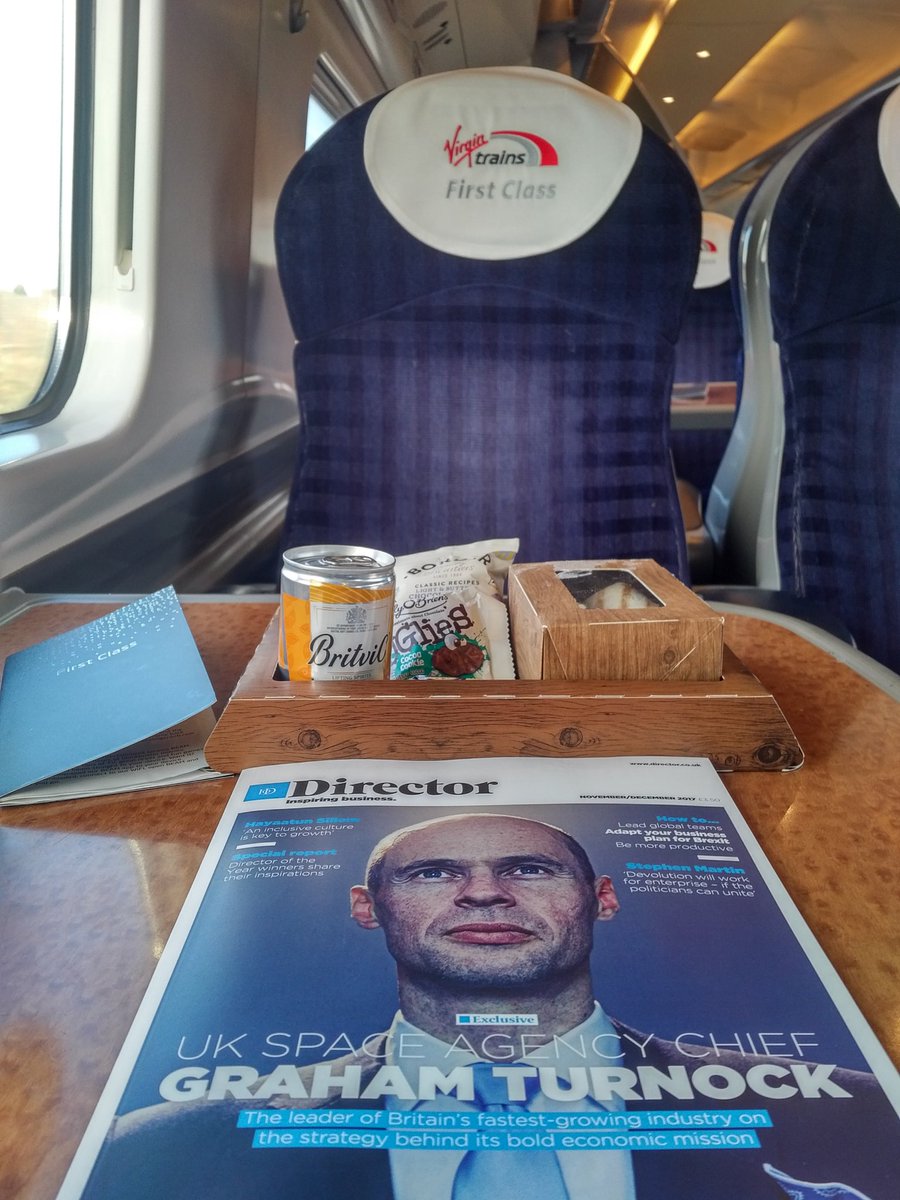 DomUnsworth's tweet photo. Making the most of the Saturday £10 upgrade on @VirginTrains after a Friday meeting in Birmingham with fellow creative entrepreneurs @kerrykolbe and @LuciaAttica #directormagazine #digitalartists #artandbusiness #filmmakers https://t.co/0uPIpnfh98