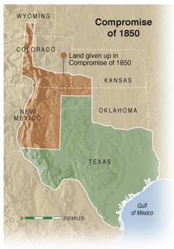TheHistoryofTX's tweet image. 1850 - Texas gives up approximately 1/3 of her Territory in exchange for $10 million to settle debts. To think, we could have gone snow skiing without leaving this state. 

Photo credit @TxStHistAssoc