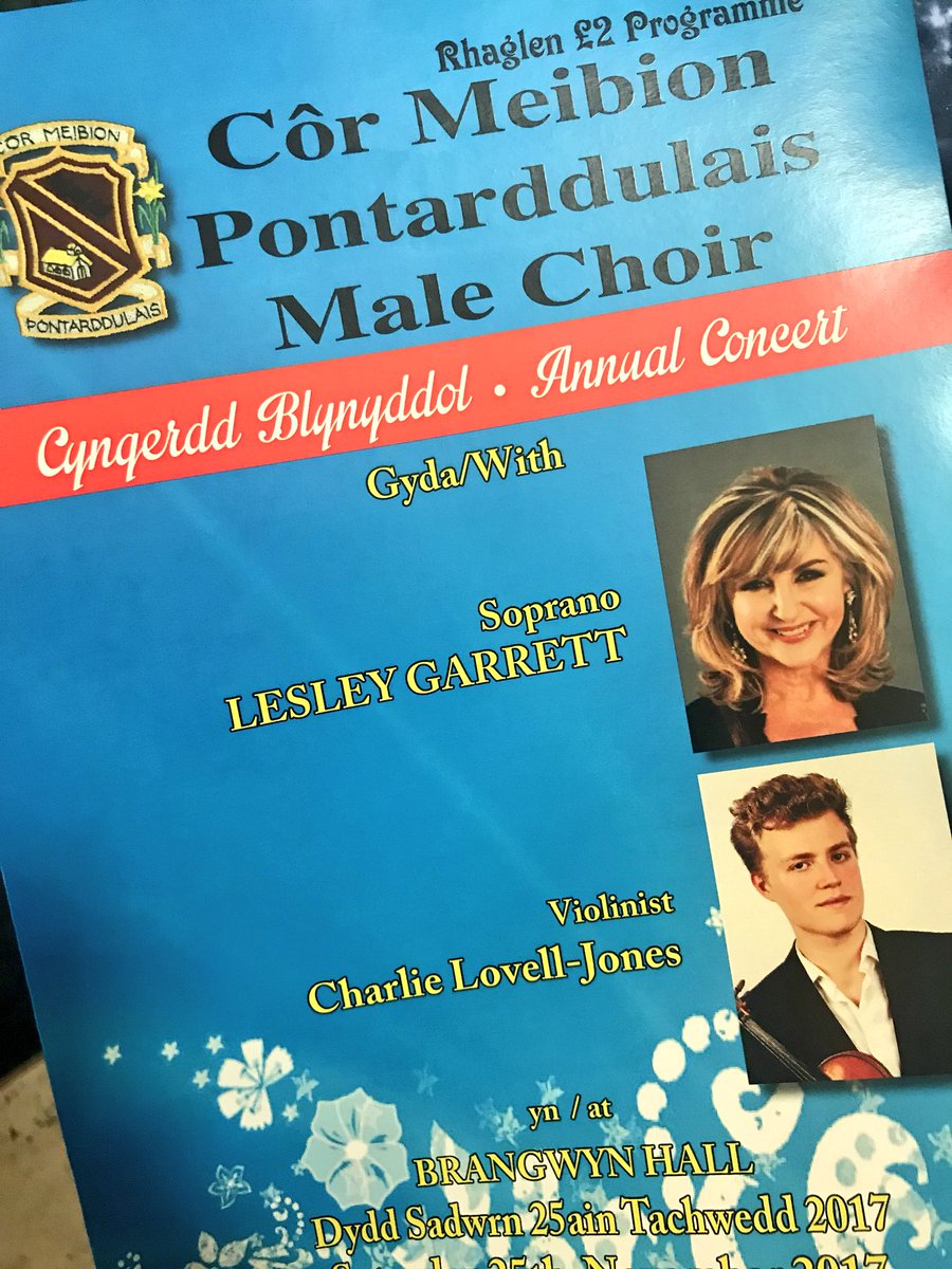 Half hour till it all starts ... Annual Concert <a href="/TheBrangwyn/">The Brangwyn</a> with Lesley Garrett and @clovelljones46 #shouldbeagoodone