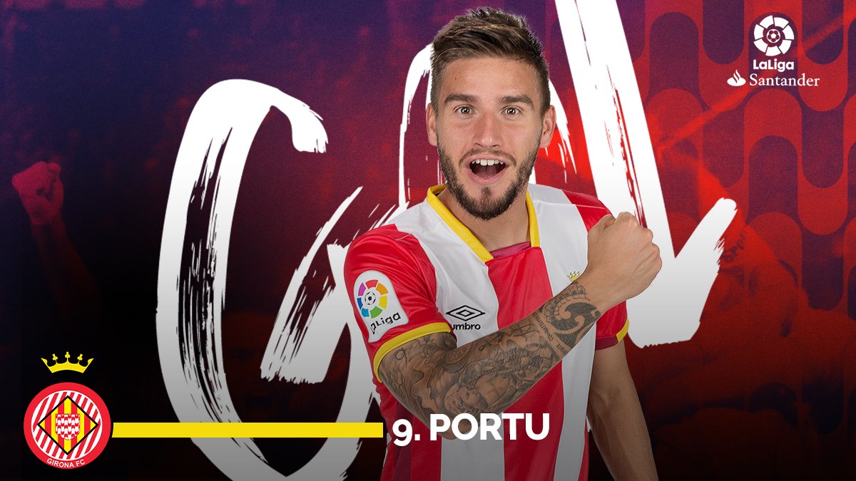 GironaFC's tweet photo. 45’ | 0-1 | ⚽ GOOOOOOOL del Girona!!! Ha marcat Portu! #RealBetisGirona https://t.co/gg8yyX0ykR
