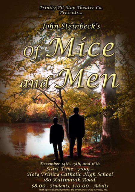 TrinityPitStop's tweet photo. Come see 'Of Mice and Men' December 14th, 15th, and 16th at 7 pm at Holy Trinity High School! https://t.co/8P8pvb5qsJ